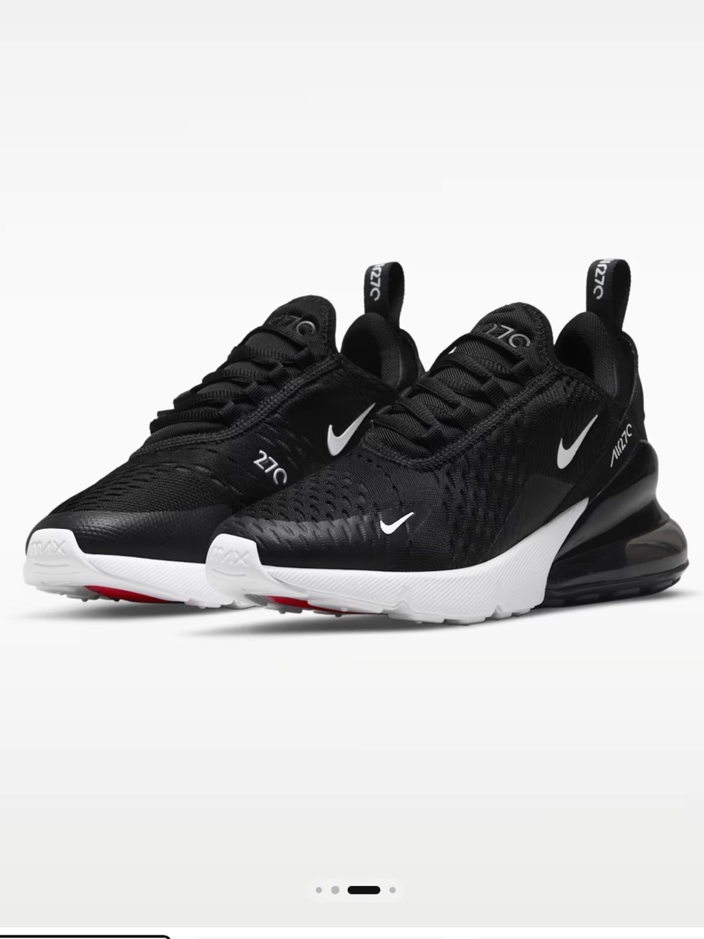 Nike Black and White Air270 Slip-On Sneakers youth size 5 women’s size 6.5